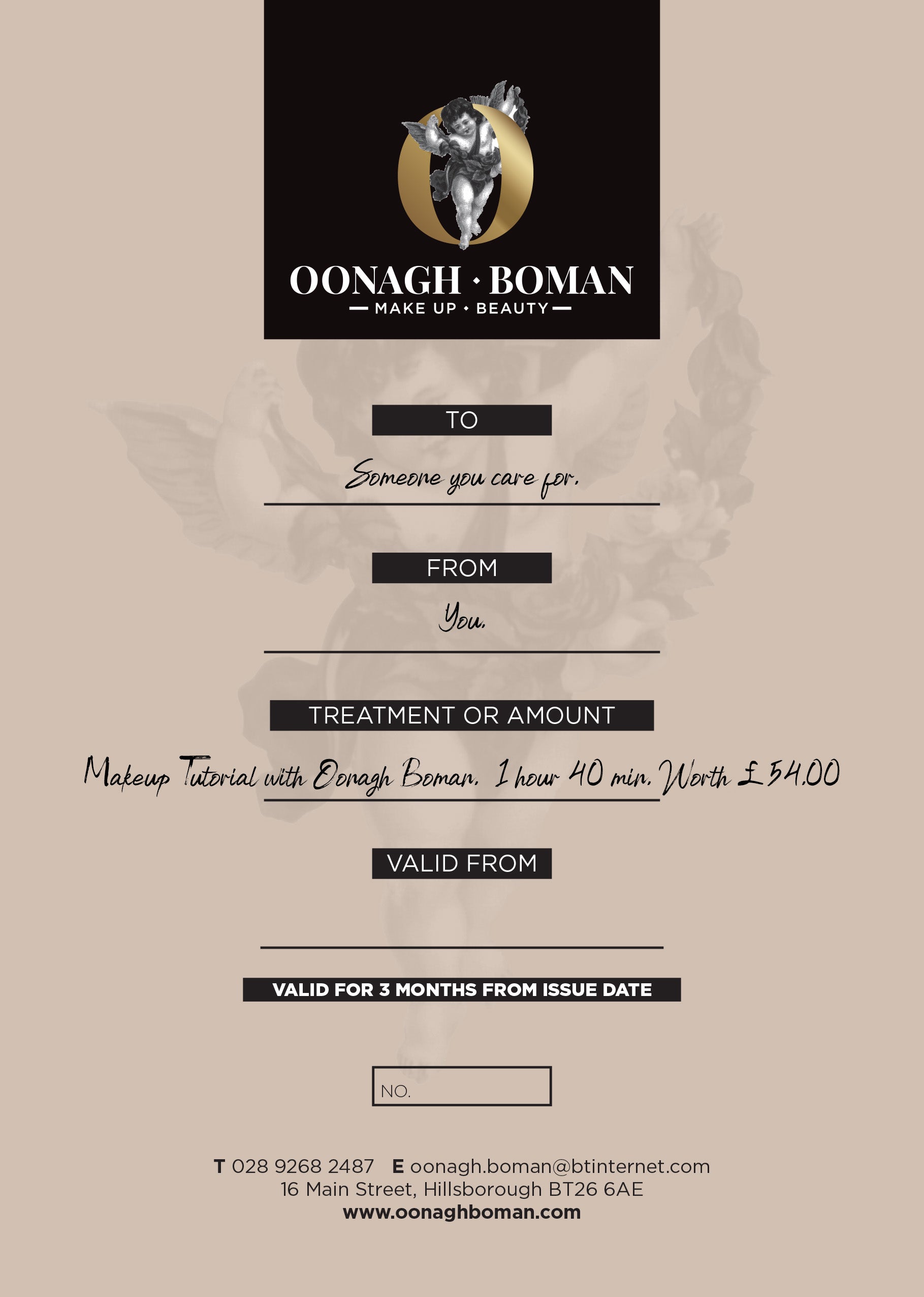 Makeup Basics Tutorial with Oonagh Boman Gift Certificate